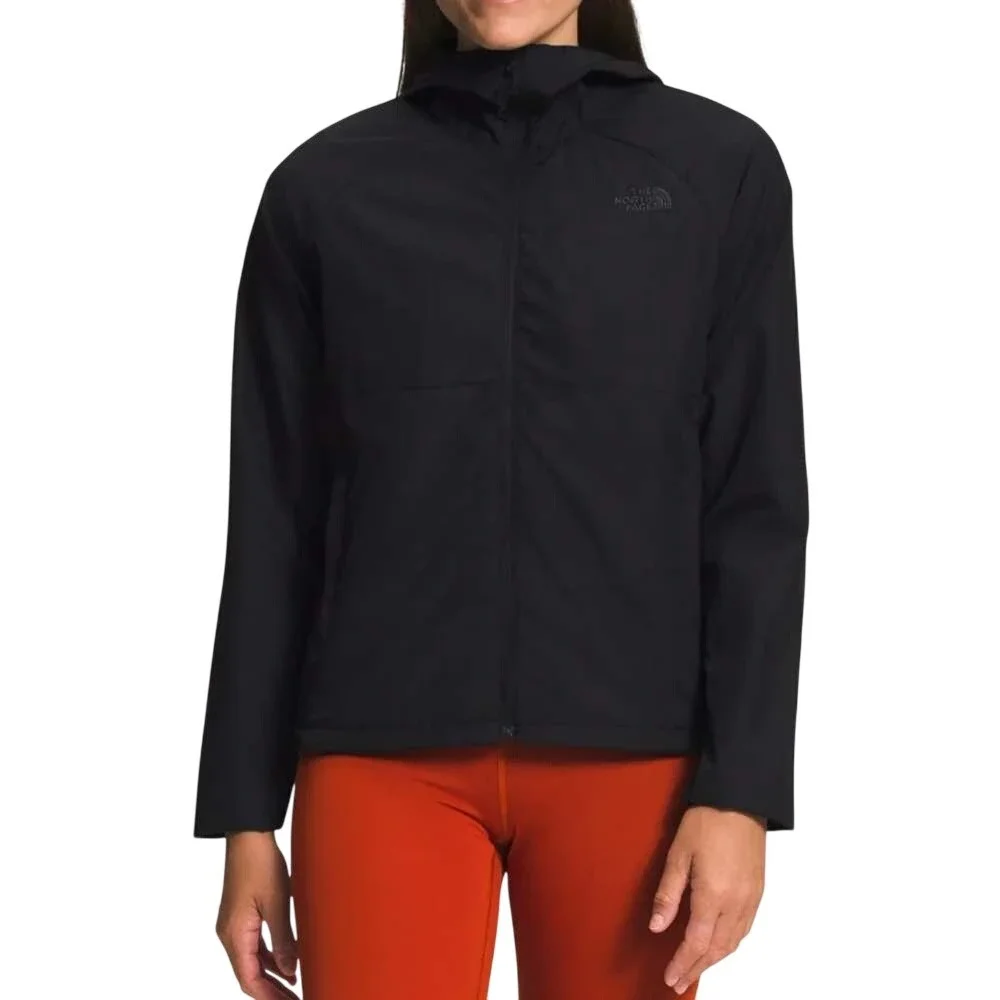 The North Face Womens Flyweight Hoodie All Black WindWall Jacket Sm Full Zip